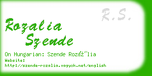 rozalia szende business card